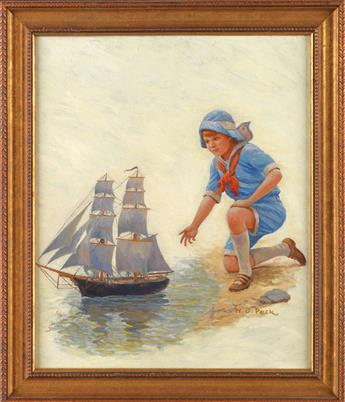 HENRY J. PECK. Toy Boat Setting Sail.